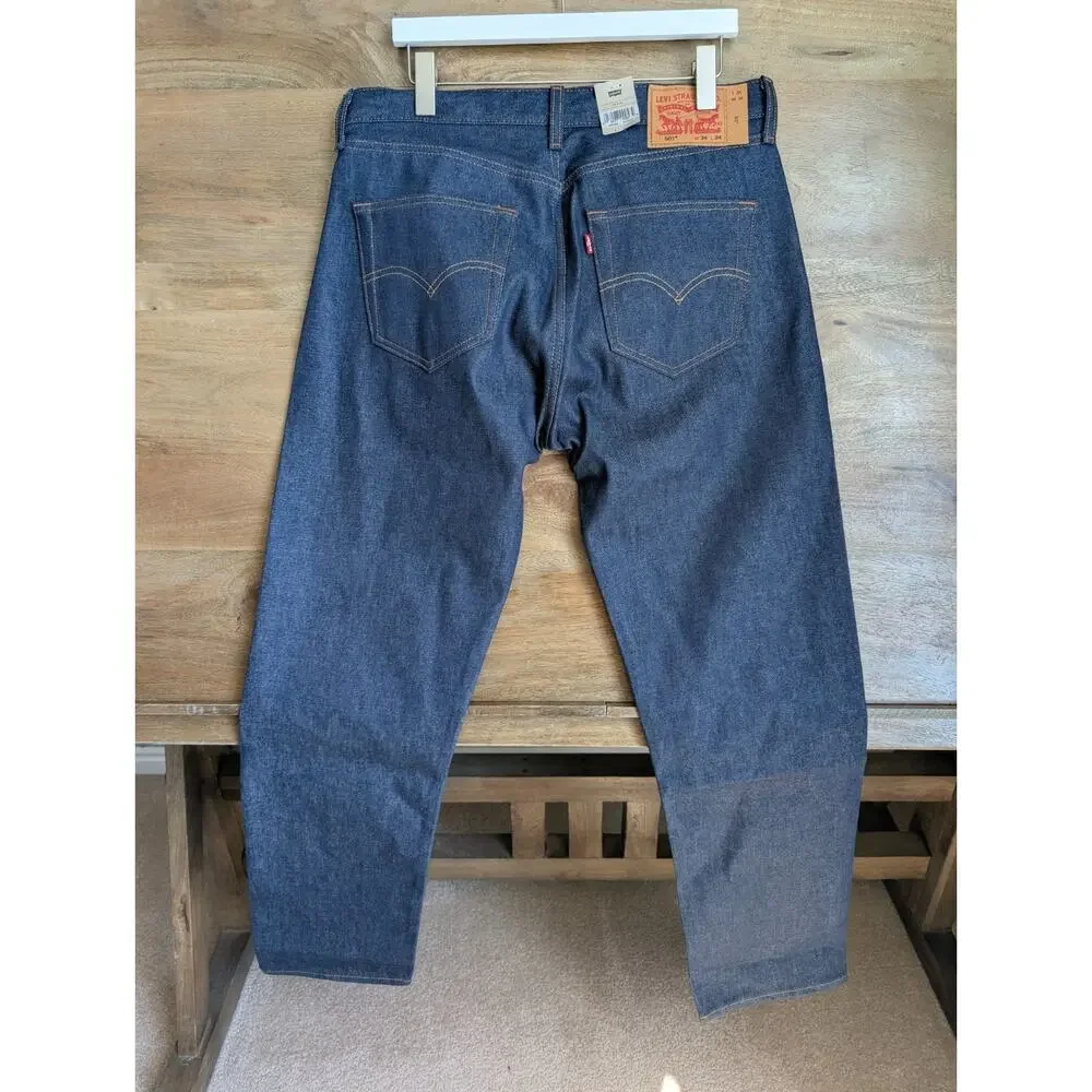 NWT Levi's 501 Original Shrink-to-Fit Jeans Mens 34x34 Blue Denim Straight Leg